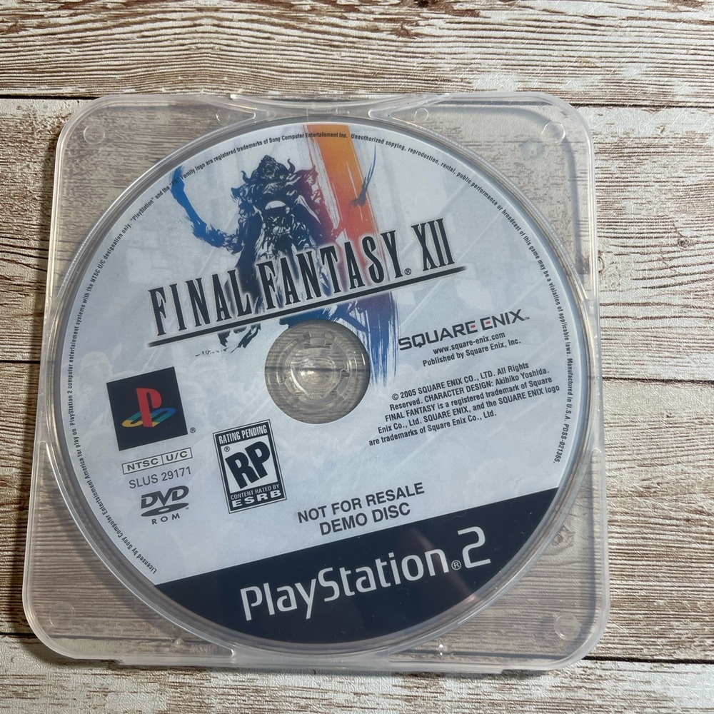 Final Fantasy XII SONY PLAYSTATION 2 PS2 demo disk GAME Tested,  disk only